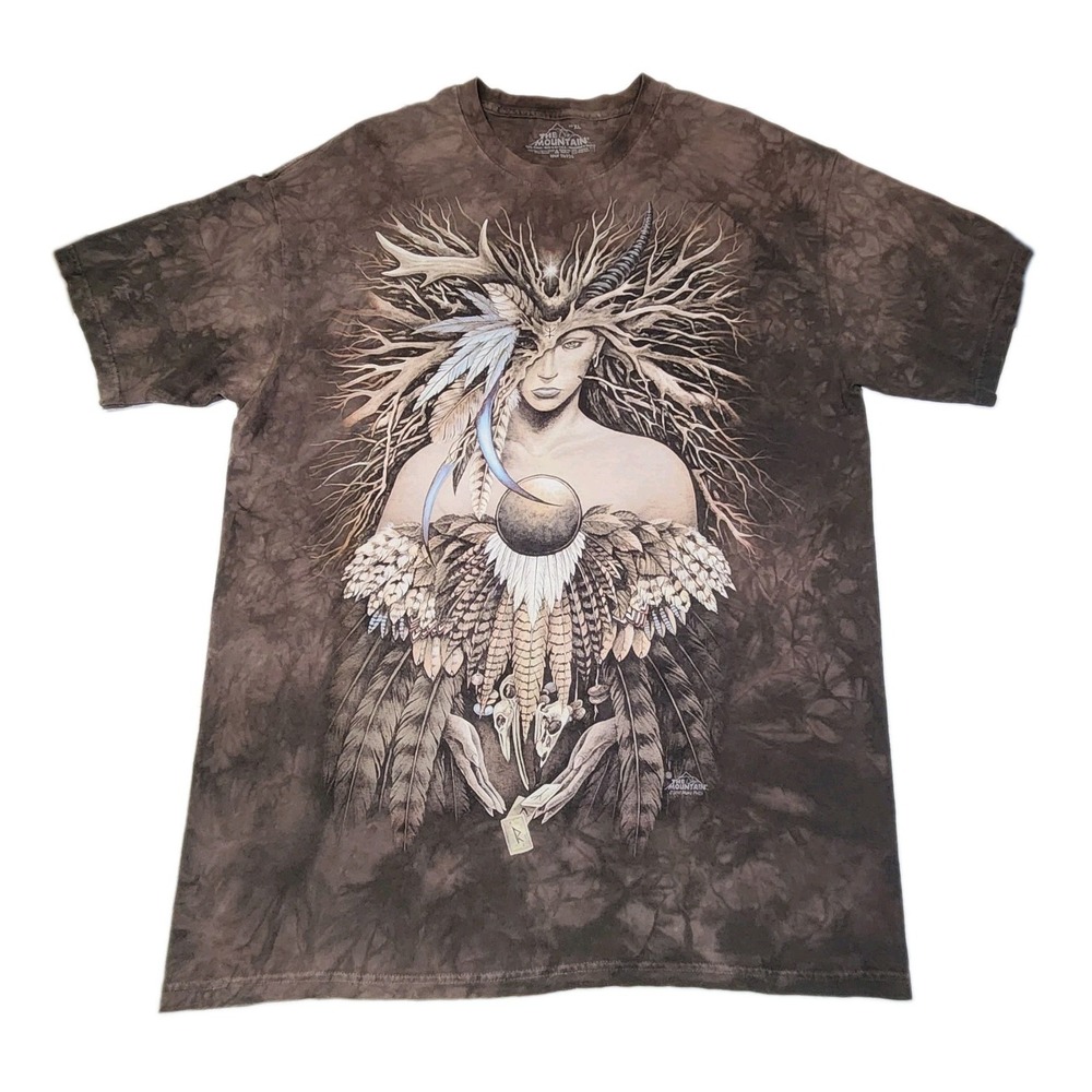 The Mountain Seidhr T Shirt XL Brown Tie Dye Fantasy Norse Mythology USA Gothic